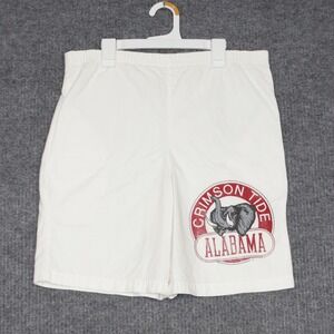 Vintage Alabama Crimson Tide Shorts Mens M White Graphic Sports College NCAA